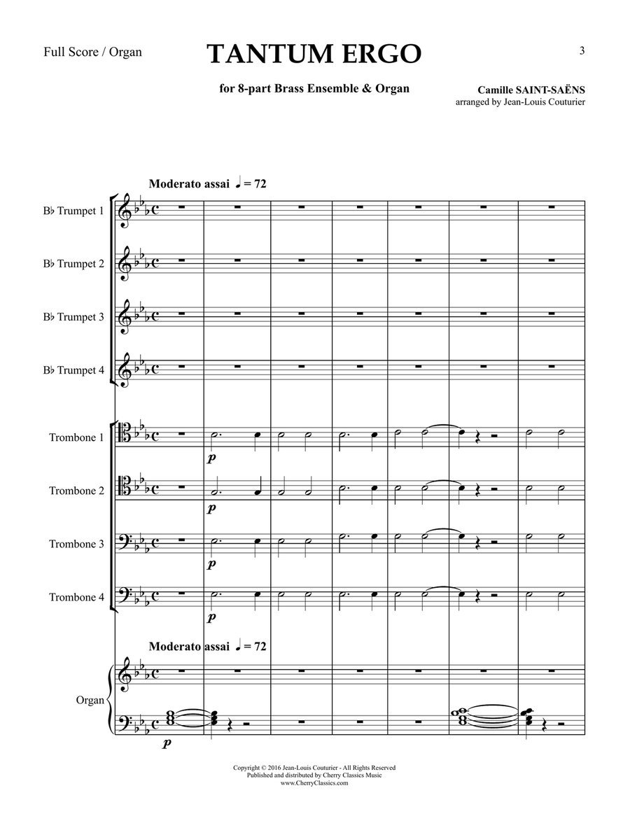 Tantum Ergo for 8-part Brass Ensemble & Organ Organ scores gallery preview page 2