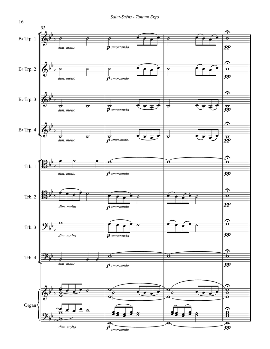 Tantum Ergo for 8-part Brass Ensemble & Organ Organ scores gallery preview page 4