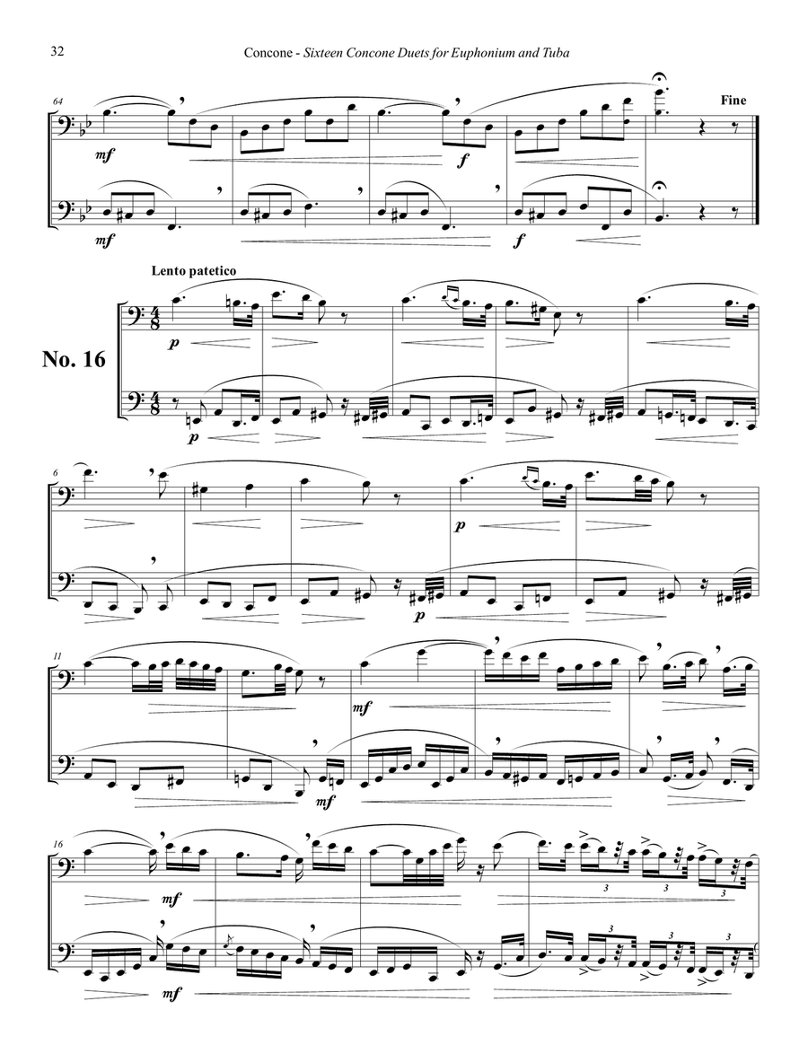 Sixteen Duets from selected Vocalises for Euphonium & Tuba volume 1 Euphonium scores gallery preview page 4