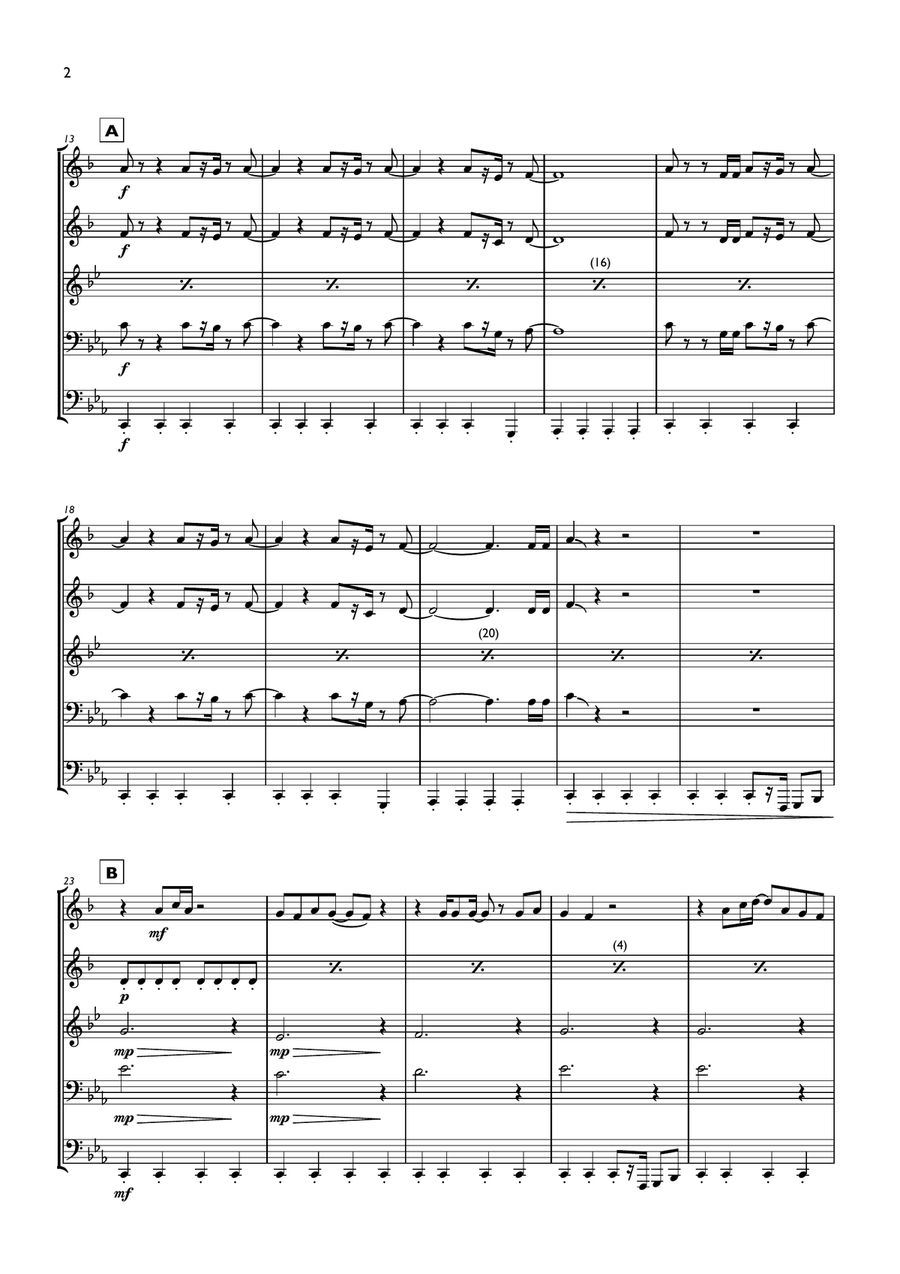 Eye Of The Tiger Eye Of The Tiger Brass Ensemble scores gallery preview page 2