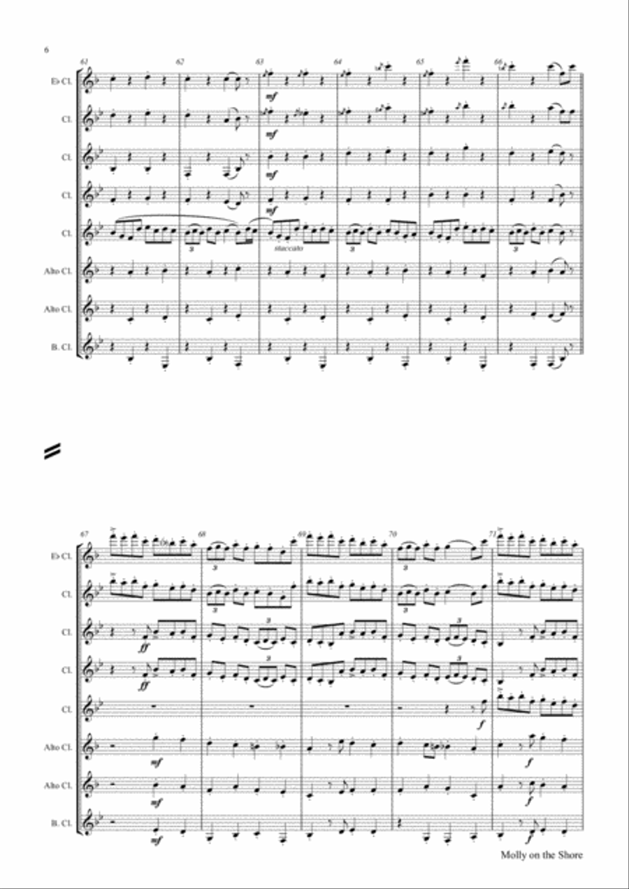 Molly on the shore (Ab) - Irish Folk - Clarinet Choir - Octet Clarinet Choir scores gallery preview page 6
