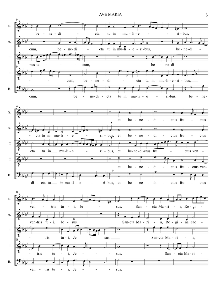 AVE MARIA - C. Merulo - For SATTB Choir SATTB scores gallery preview page 3