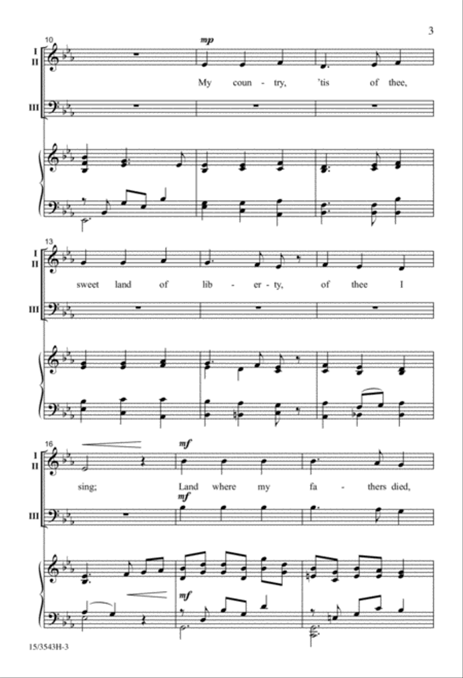 My Country, 'Tis of Thee My Country, 'Tis of Thee 3-Part scores gallery preview page 3