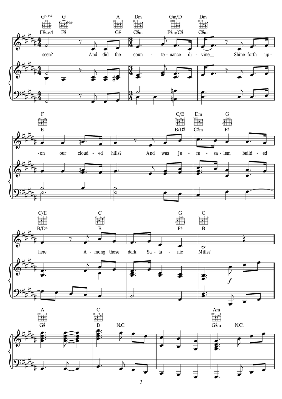 Jerusalem Jerusalem Piano, Vocal scores gallery preview page 2