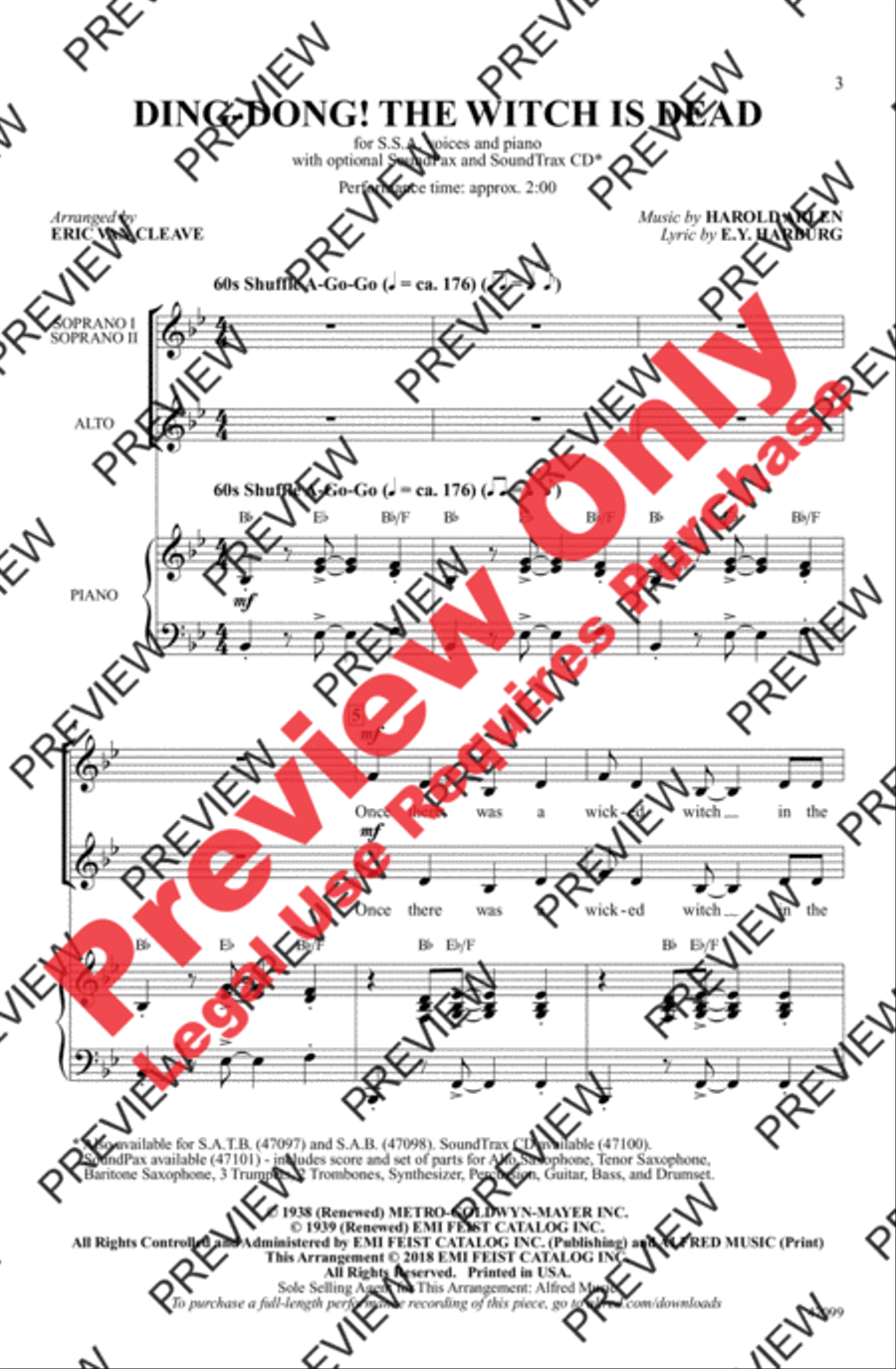 Ding-Dong! The Witch Is Dead Women's Choir scores gallery preview page 2