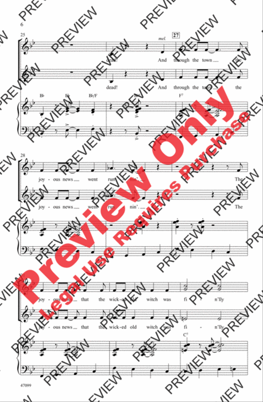 Ding-Dong! The Witch Is Dead Women's Choir scores gallery preview page 5