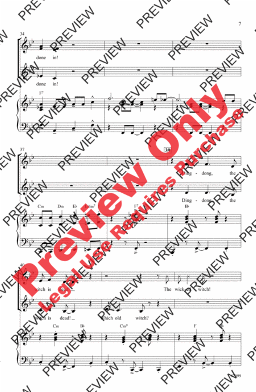 Ding-Dong! The Witch Is Dead Women's Choir scores gallery preview page 6