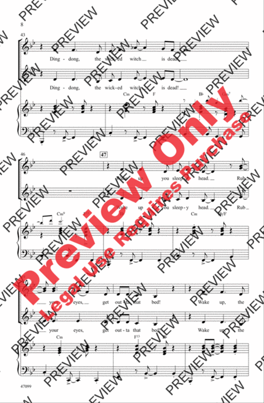 Ding-Dong! The Witch Is Dead Women's Choir scores gallery preview page 7