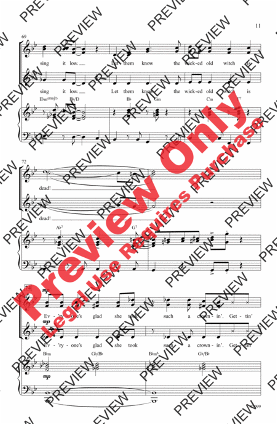 Ding-Dong! The Witch Is Dead Women's Choir scores gallery preview page 10