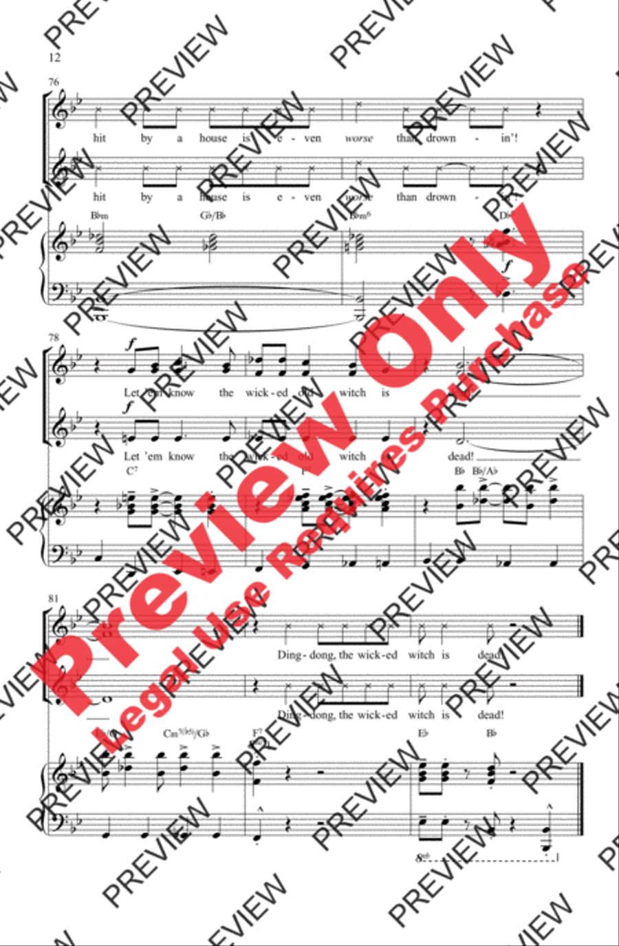 Ding-Dong! The Witch Is Dead Women's Choir scores gallery preview page 11