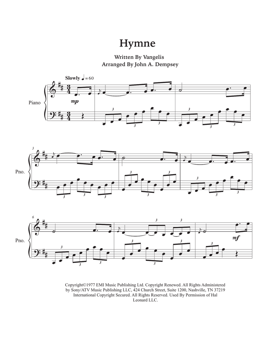 Hymne Piano Solo scores gallery preview page 4