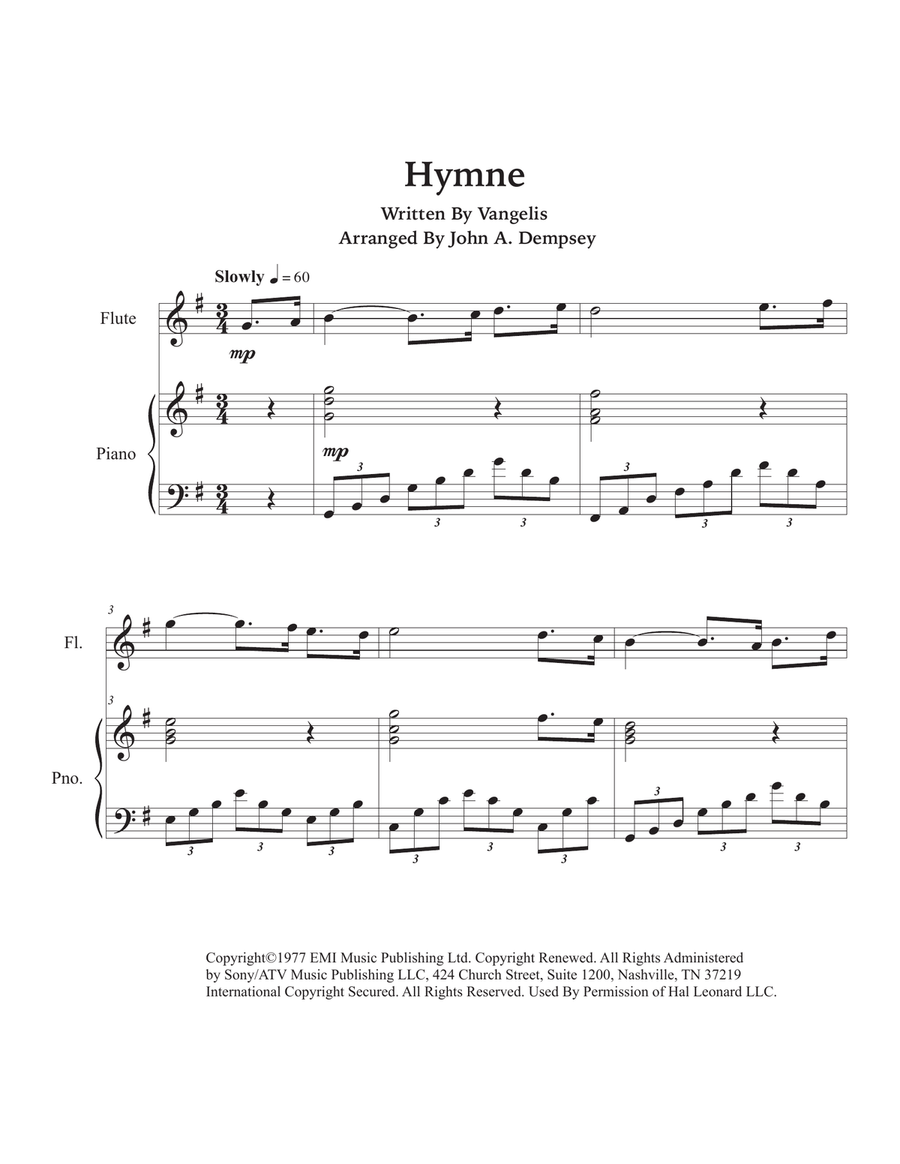 Hymne Flute Solo scores gallery preview page 5