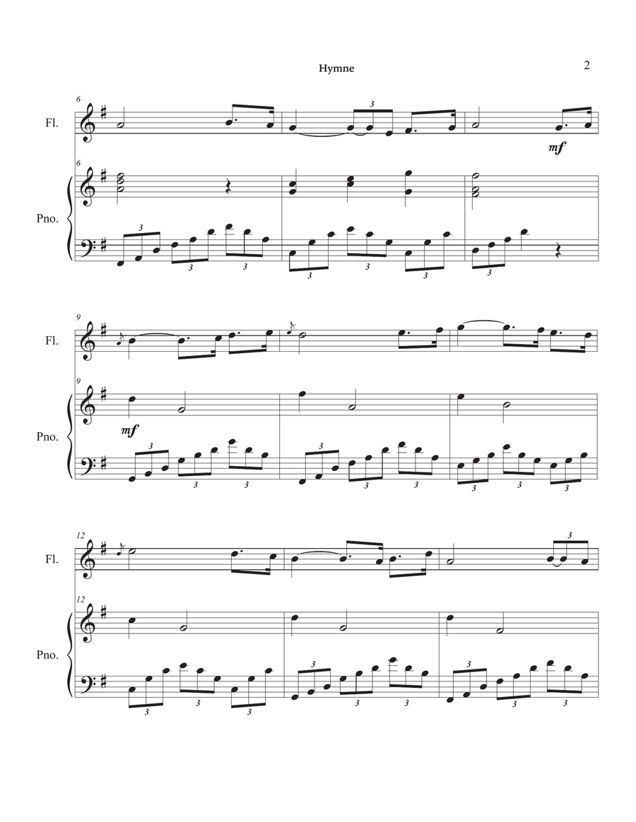 Hymne Flute Solo scores gallery preview page 6