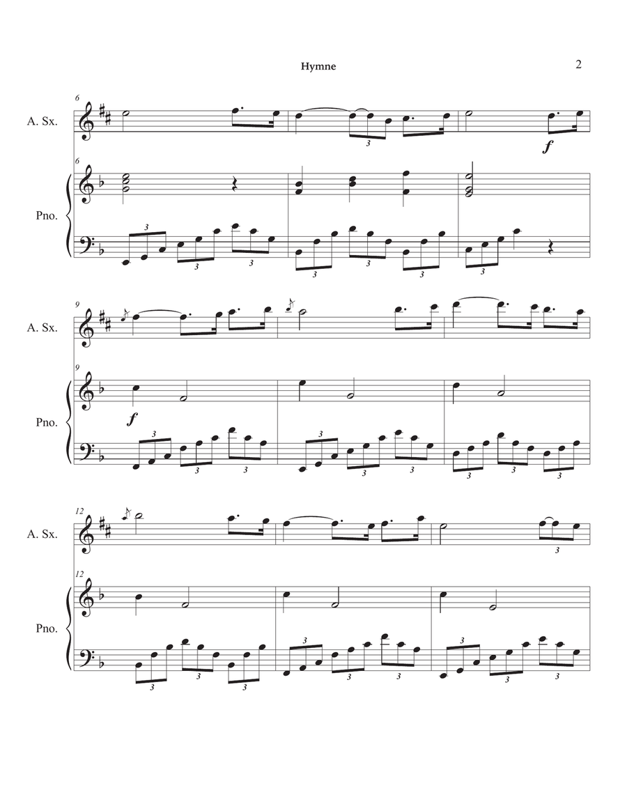 Hymne Alto Saxophone scores gallery preview page 6