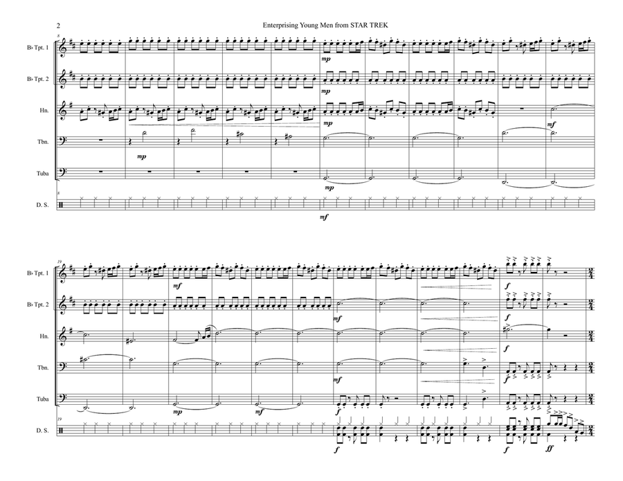 Enterprising Young Men from STAR TREK Brass Quintet scores gallery preview page 2