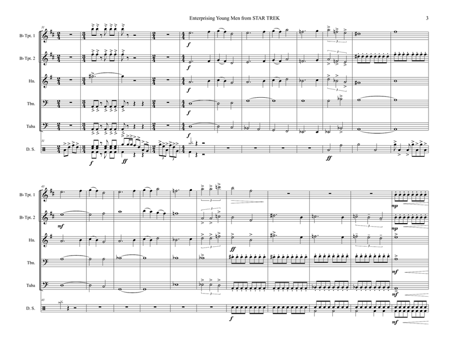 Enterprising Young Men from STAR TREK Brass Quintet scores gallery preview page 3