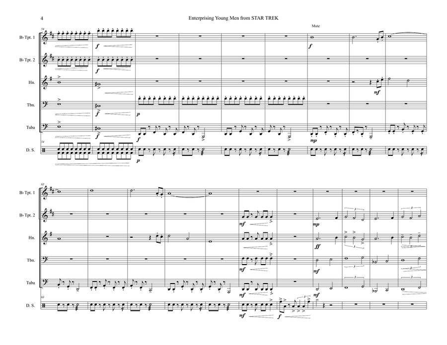 Enterprising Young Men from STAR TREK Brass Quintet scores gallery preview page 4