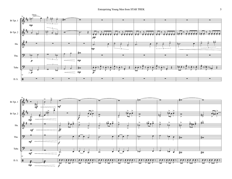 Enterprising Young Men from STAR TREK Brass Quintet scores gallery preview page 5