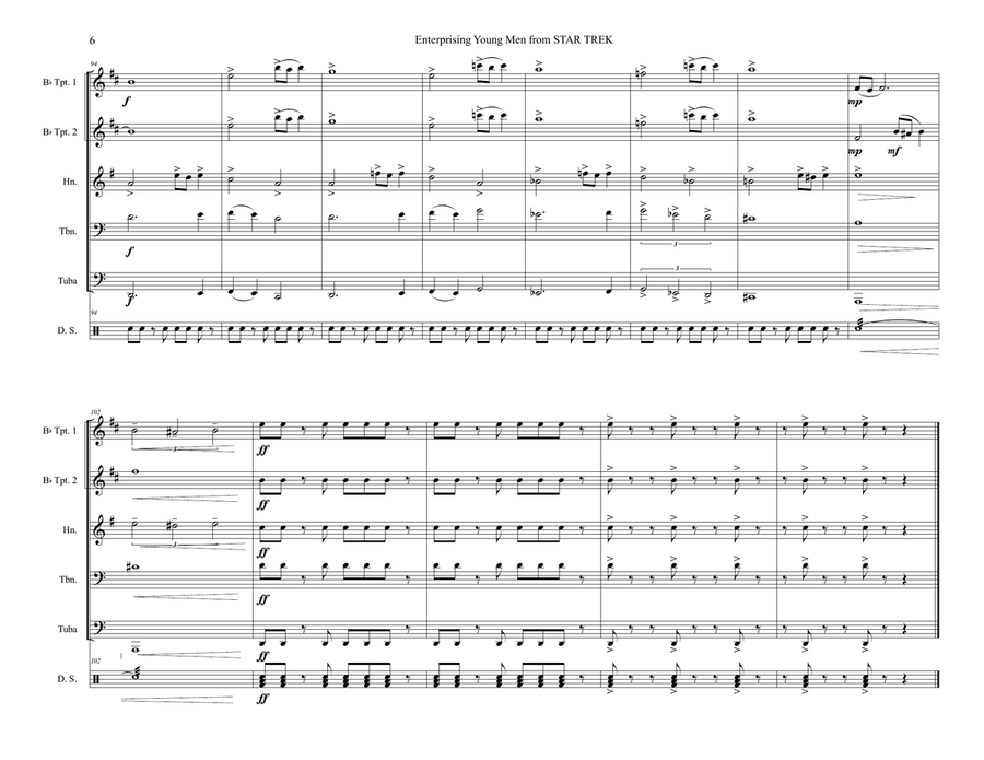 Enterprising Young Men from STAR TREK Brass Quintet scores gallery preview page 6