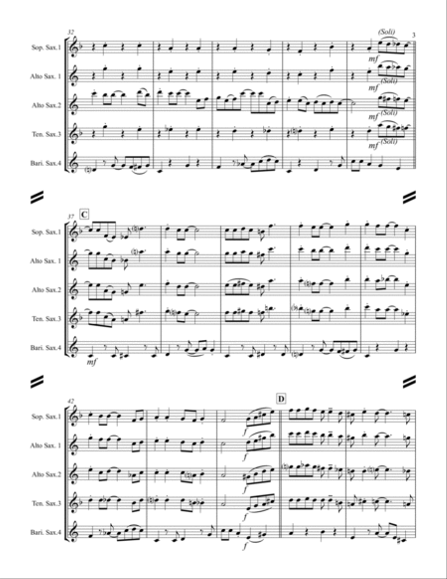 You Took Advantage Of Me from PRESENT ARMS Saxophone Quartet scores gallery preview page 4