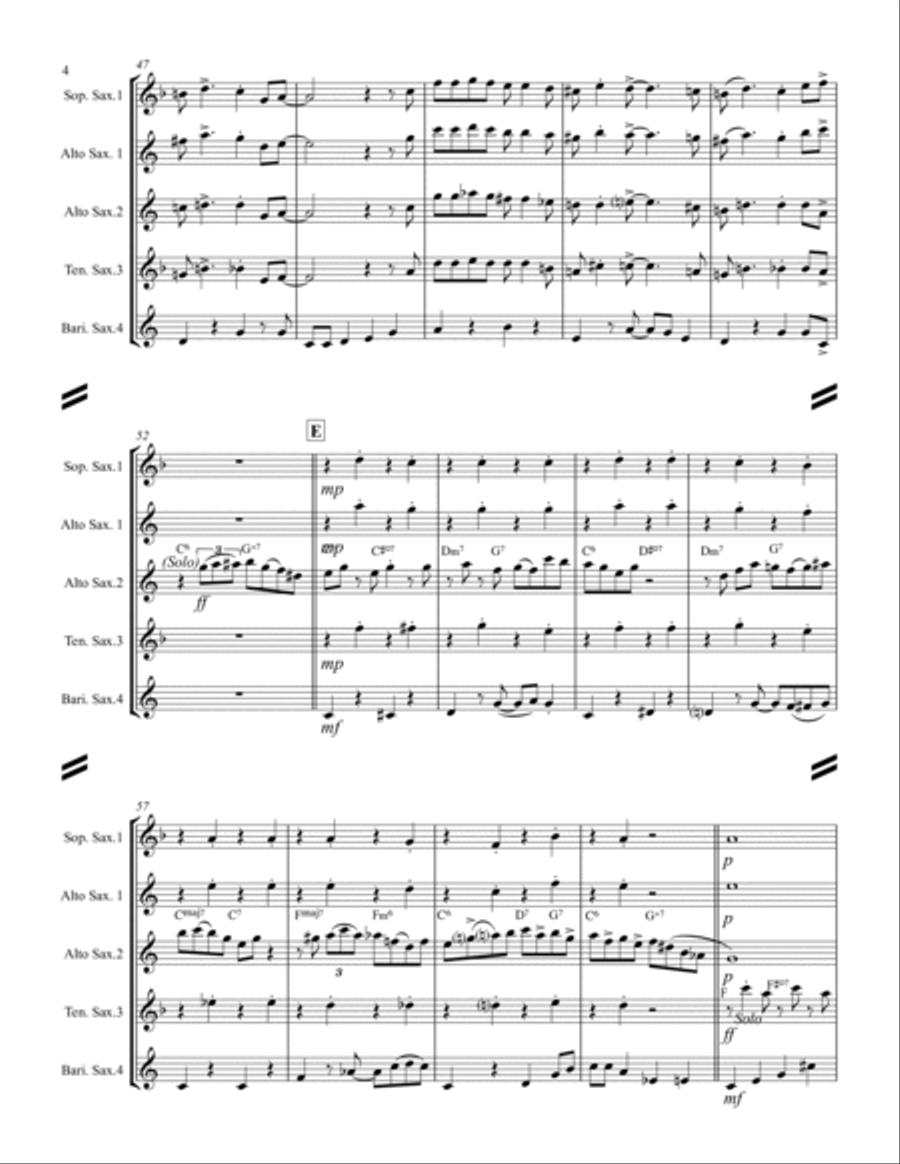 You Took Advantage Of Me from PRESENT ARMS Saxophone Quartet scores gallery preview page 5