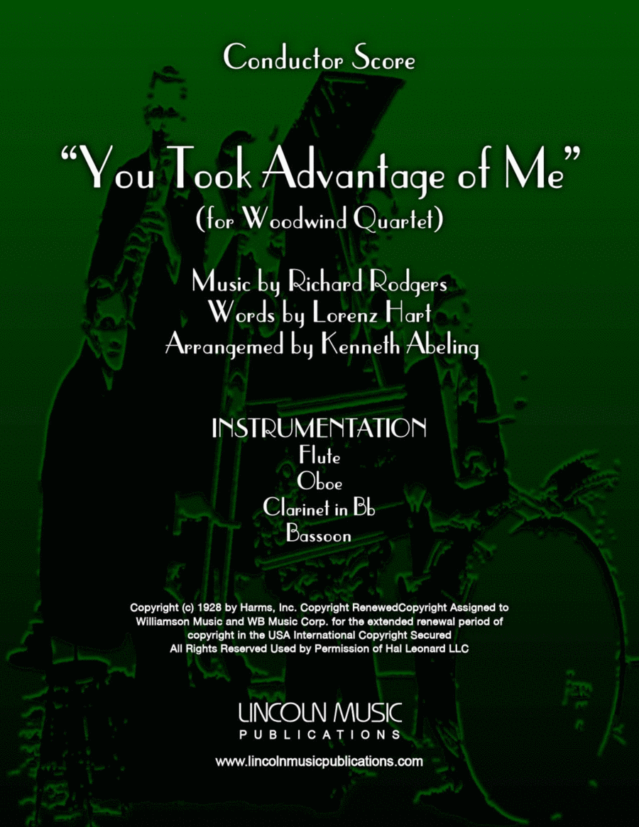 You Took Advantage Of Me from PRESENT ARMS Woodwind Quartet scores gallery preview page 1