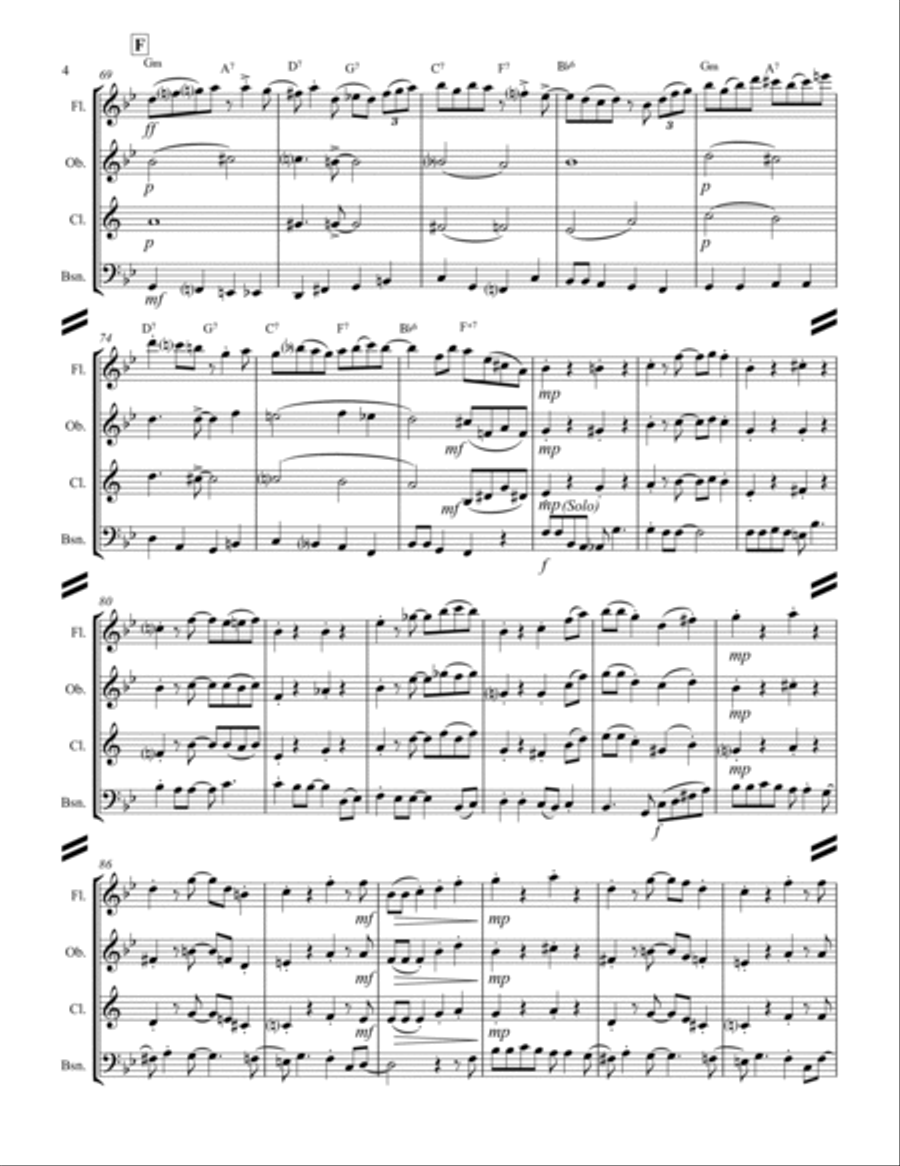 You Took Advantage Of Me from PRESENT ARMS Woodwind Quartet scores gallery preview page 5