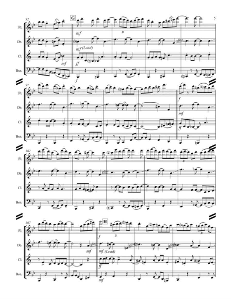 You Took Advantage Of Me from PRESENT ARMS Woodwind Quartet scores gallery preview page 6