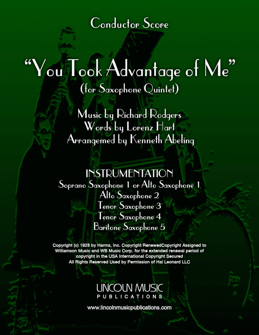 You Took Advantage Of Me from PRESENT ARMS Saxophone Quintet scores gallery preview page 1