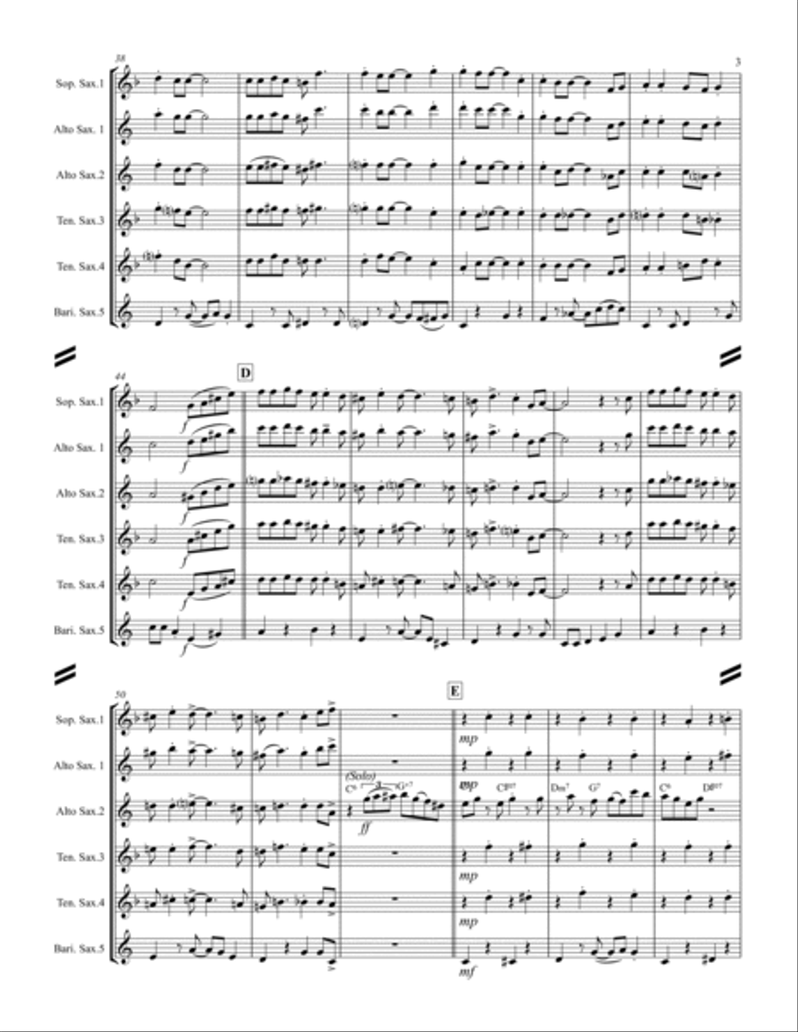 You Took Advantage Of Me from PRESENT ARMS Saxophone Quintet scores gallery preview page 4