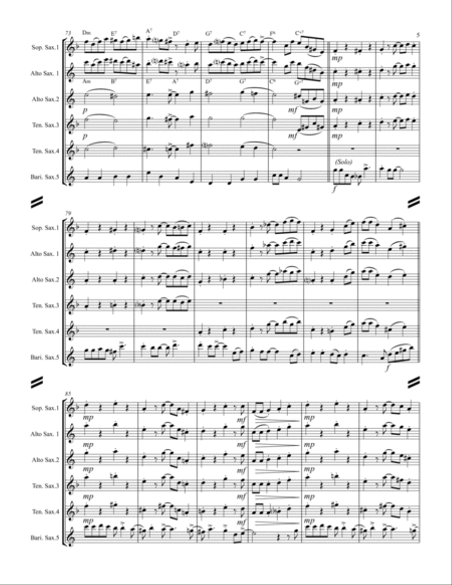You Took Advantage Of Me from PRESENT ARMS Saxophone Quintet scores gallery preview page 6