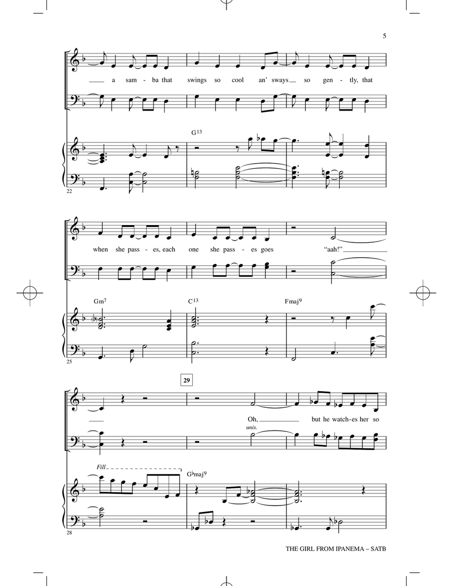 The Girl From Ipanema (Garota De Ipanema) 4-Part scores gallery preview page 3