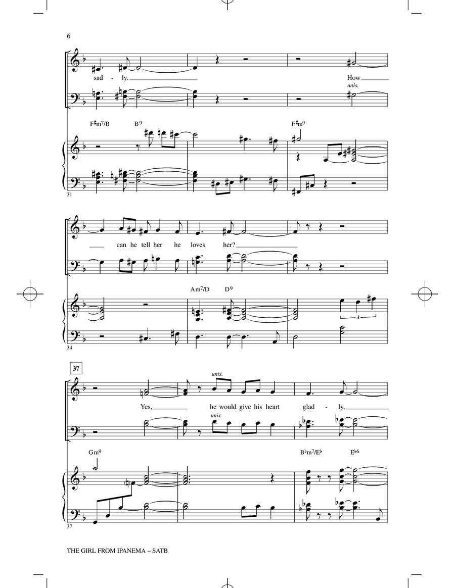 The Girl From Ipanema (Garota De Ipanema) 4-Part scores gallery preview page 4