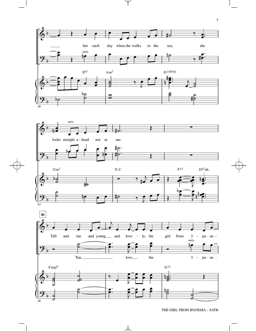 The Girl From Ipanema (Garota De Ipanema) 4-Part scores gallery preview page 5
