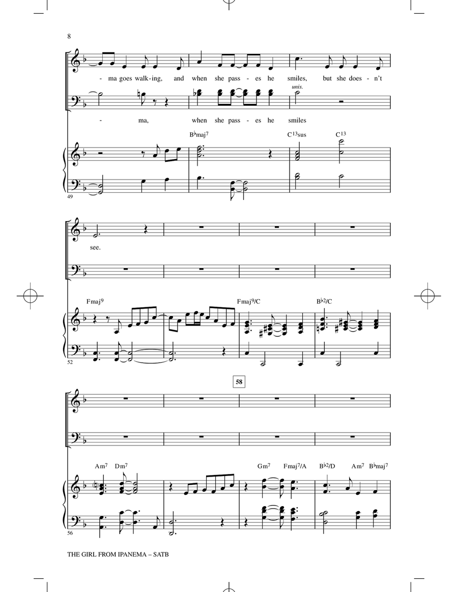 The Girl From Ipanema (Garota De Ipanema) 4-Part scores gallery preview page 6