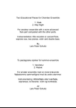 Two Educational Pieces for Chamber Ensemble