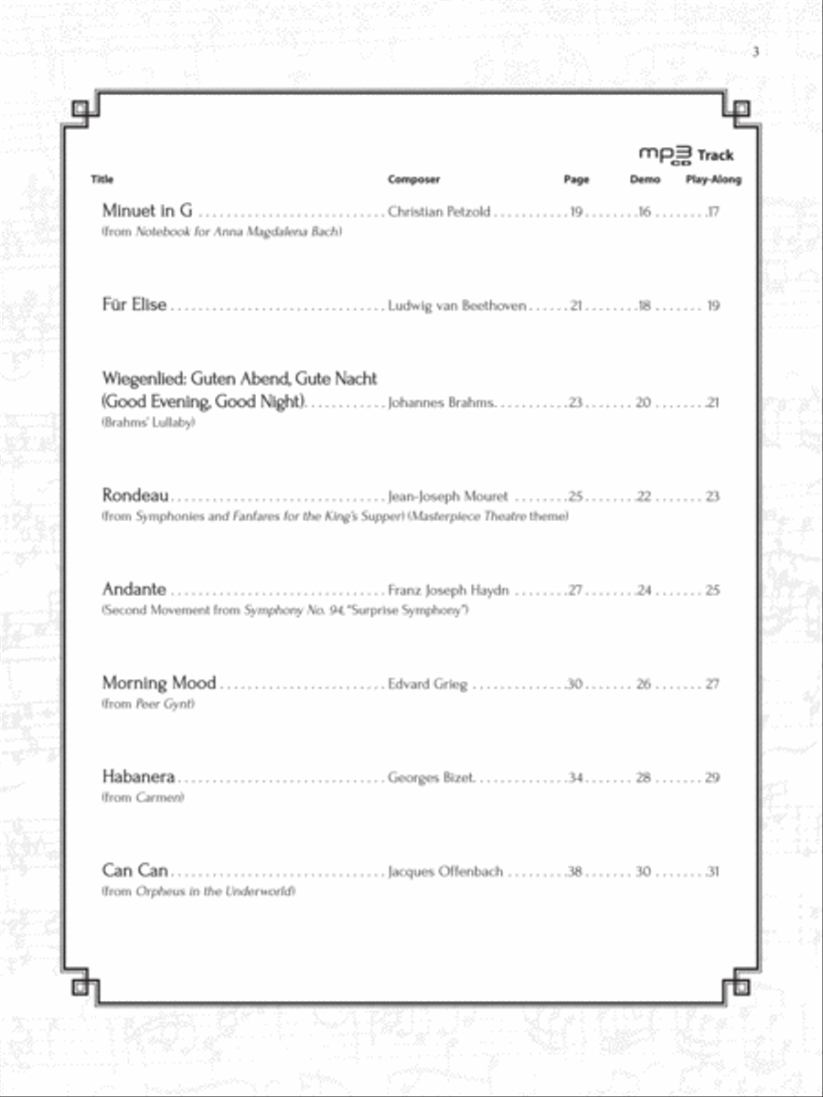 Easy Classical Themes Instrumental Solos Flute Solo scores gallery preview page 3