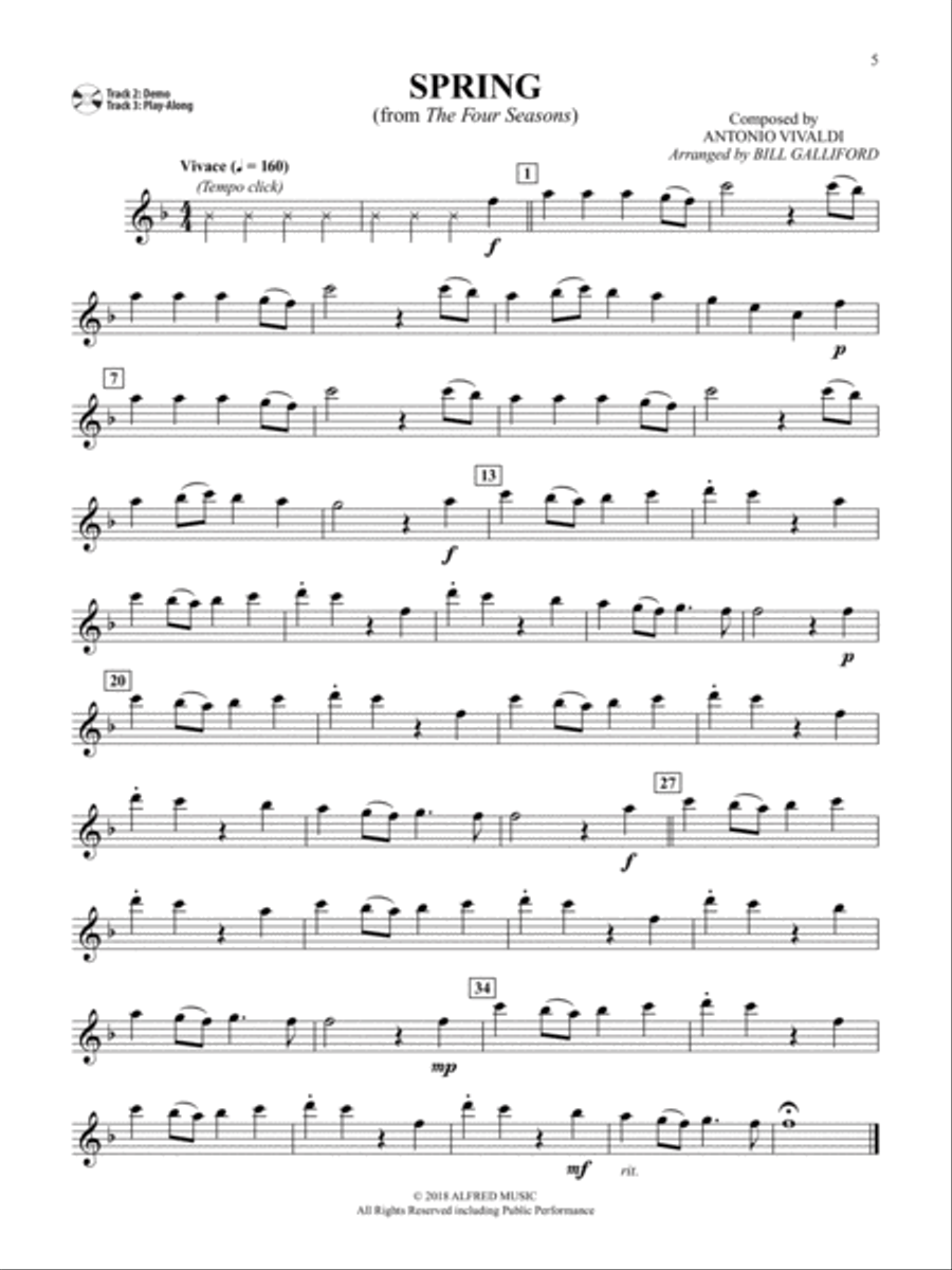 Easy Classical Themes Instrumental Solos Flute Solo scores gallery preview page 5
