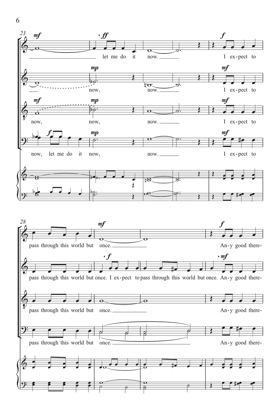 I Shall Not Pass This Way Again 4-Part scores gallery preview page 5