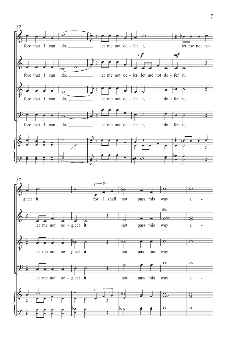 I Shall Not Pass This Way Again 4-Part scores gallery preview page 6