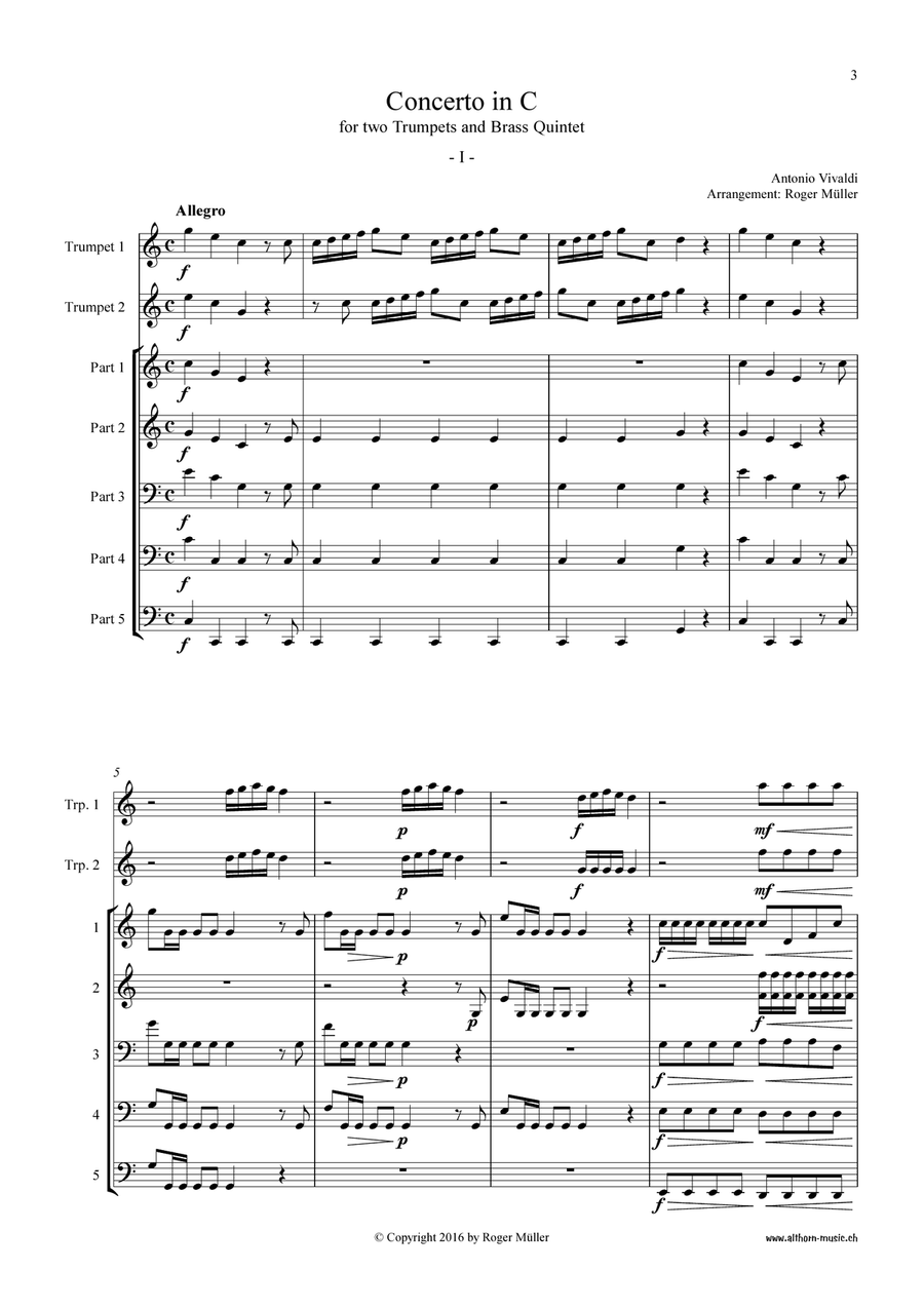 Concerto in C Concerto in C Brass Ensemble scores gallery preview page 3