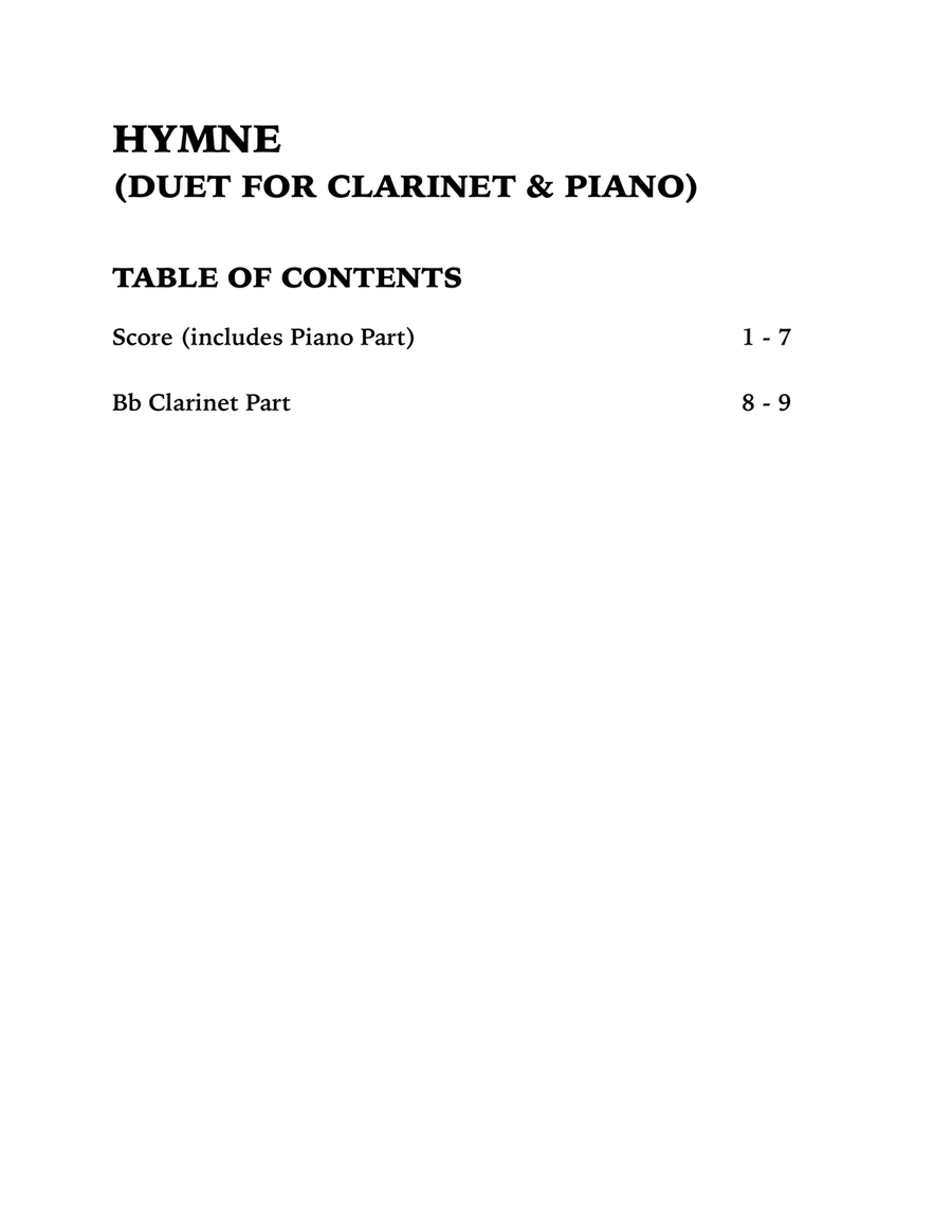 Hymne B-Flat Clarinet scores gallery preview page 4
