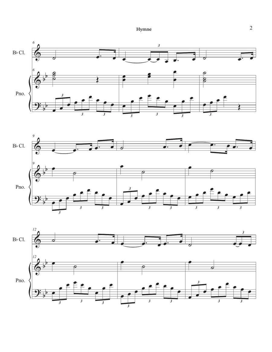 Hymne B-Flat Clarinet scores gallery preview page 6