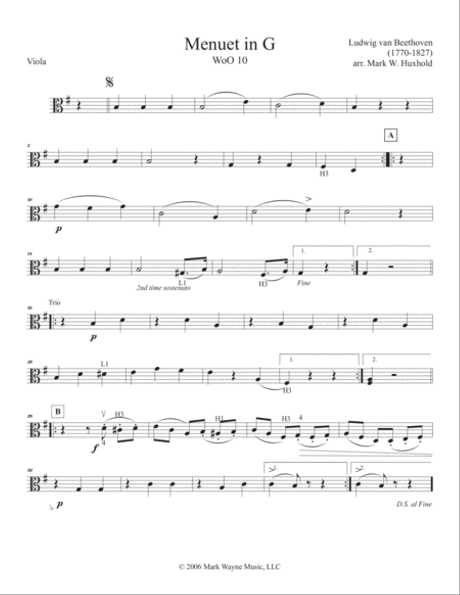 Menuet in G, WoO 10 String Orchestra scores gallery preview page 3