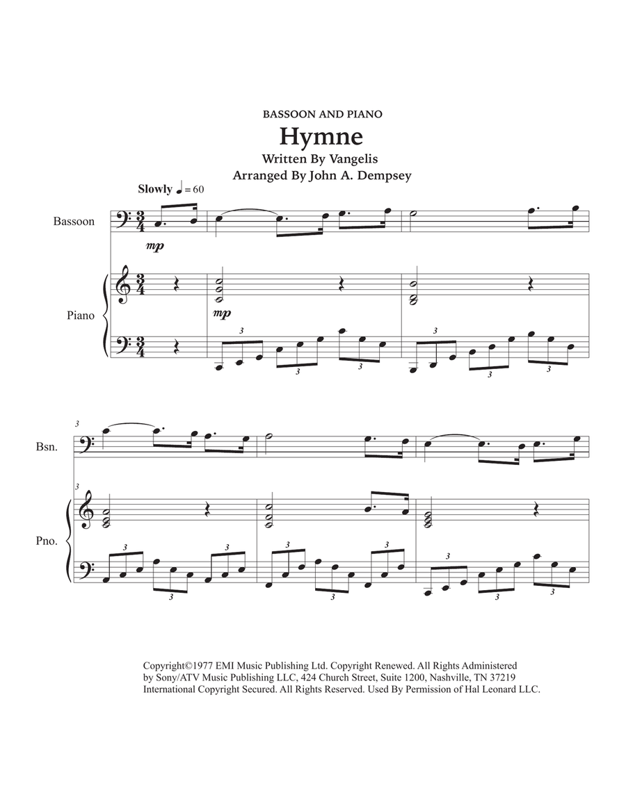 Hymne Bassoon scores gallery preview page 5