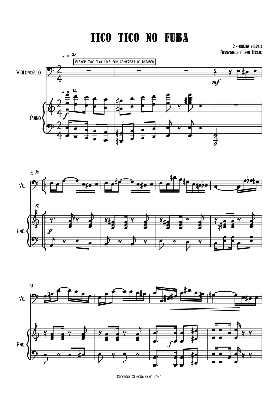 Tico Tico no Fuba Tico Tico no Fuba Piano scores gallery preview page 2