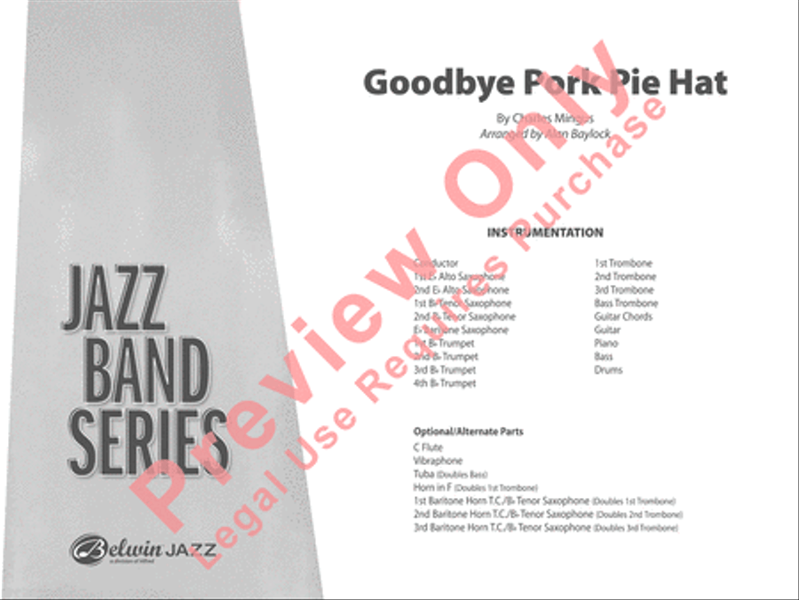Goodbye Pork Pie Hat Goodbye Pork Pie Hat Jazz Ensemble scores gallery preview page 2