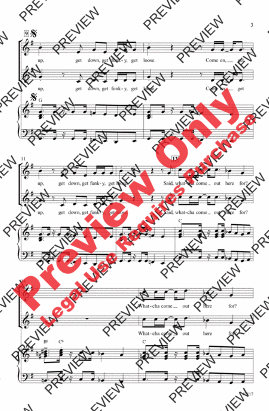 Get Up, Get Down, Get Funky, Get Loose 2-Part scores gallery preview page 3