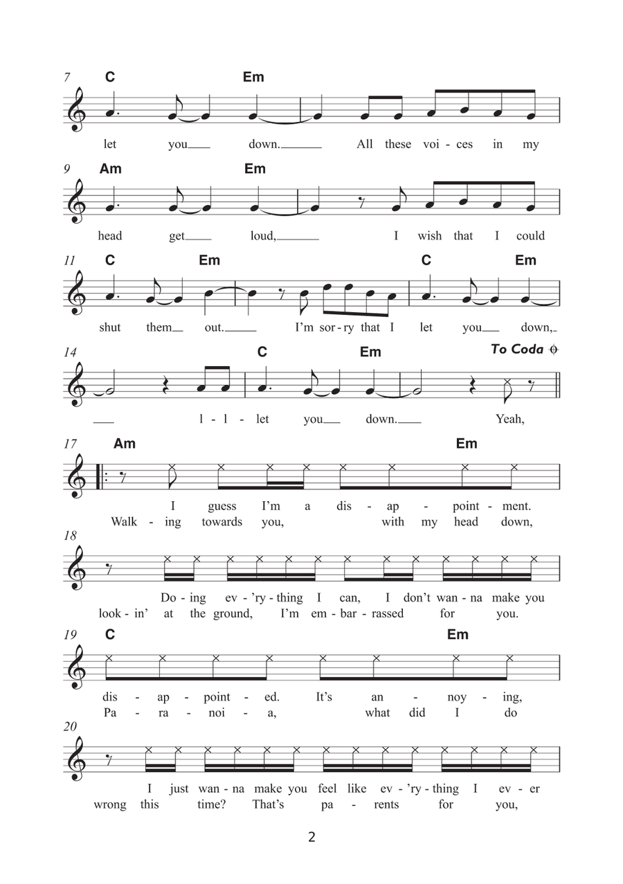 Let You Down Let You Down Ukulele scores gallery preview page 2