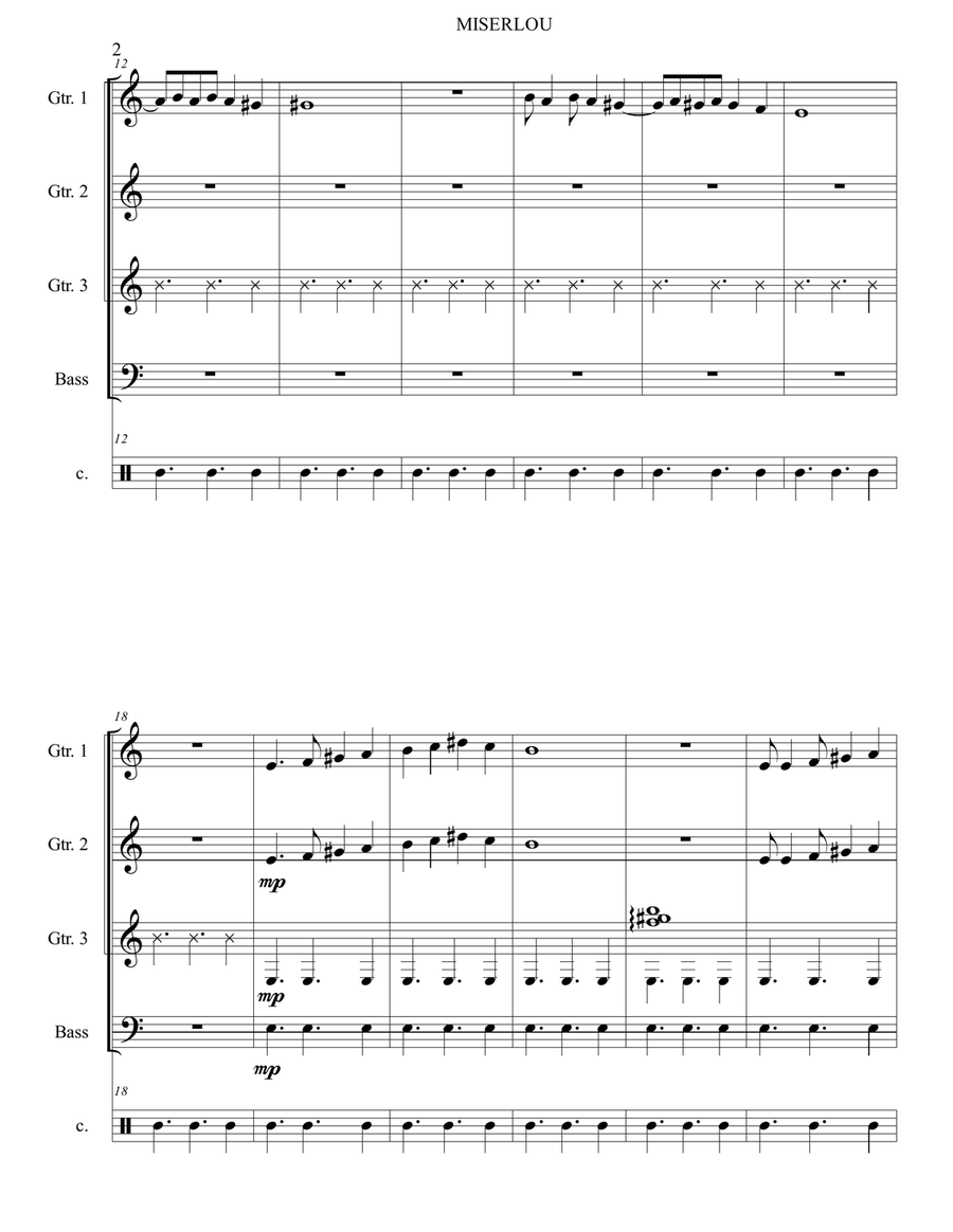 MISERLOU - Guitar Ensemble Guitar Ensemble scores gallery preview page 4